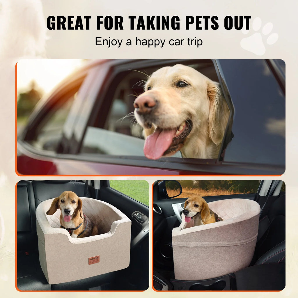 Vibelux™ Premium Dog Booster Car Seat – Luxury Travel Bed for Small & Medium Dogs (Up to 55 lbs)