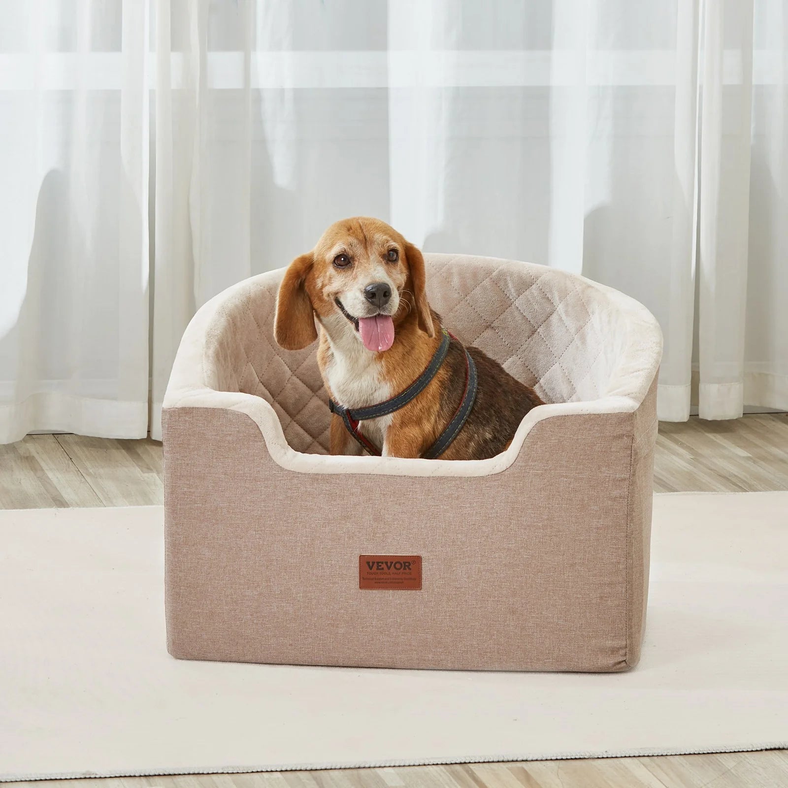 Vibelux™ Premium Dog Booster Car Seat – Luxury Travel Bed for Small & Medium Dogs (Up to 55 lbs)